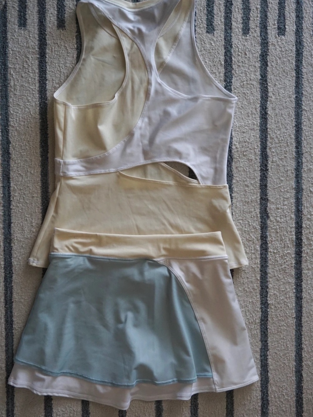 Nike Court Slam Tennis Outfit Set Women’s Yellow White Tank Skirt Small - Picture 8 of 10